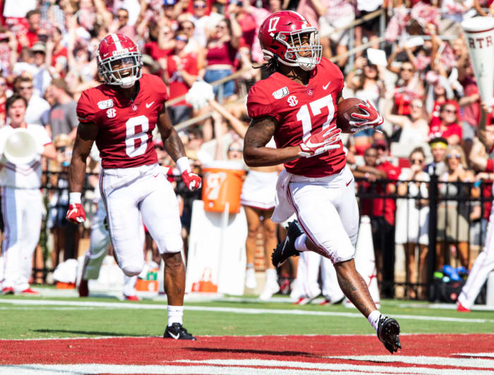 Alabama's Jaylen Waddle against New Mexico State
